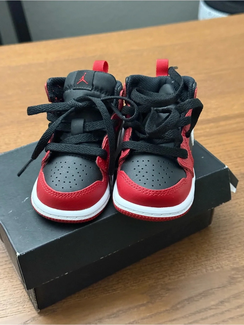 Jordan 1 Mid (TD) Black Gym Red White